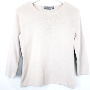 Croft & Barrow Ribbed Cotton Sweater Cream Size S
